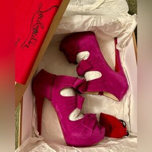 RARE Christian Louboutin Madame Butterfly suede heels